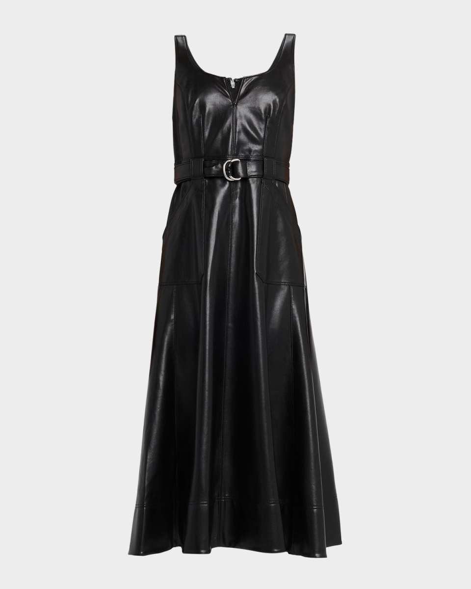 Portia Vegan Leather Midi Dress